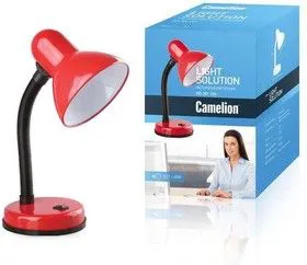 Светильник KD-301 настол. база 230В 60Вт ЛОН E27 красн. Camelion 5755