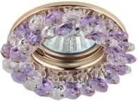 Светильник DK16 GD/WH/PU декор круглый с мелкими хрусталиками зол./прозр./фиол. ЭРА C0043796