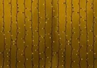 237-141, Гирлянда Светодиодный Дождь 2х3м, постоянное свечение, черный провод КАУЧУК, 230 В, диоды ЖЁЛТЫЕ