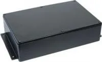 B011MFBK, Корпус для РЭА 222x146x55мм, металл, с крепежным фланцем, черный