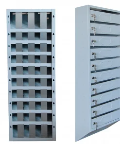 Почтовый ящик подъездный 10-секционный с задними ограничительными полосами, ЯПО-10