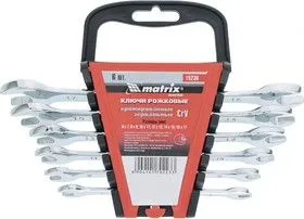 15236, Набор ключей рожковых 6шт. (6-17мм), CrV, Elliptical, зерк. хромирование