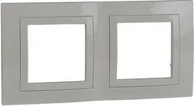 Рамка 2-м Unica с декор. накл. беж. SchE MGU2.004.25