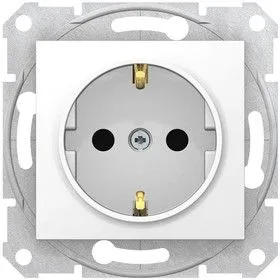 Механизм розетки 1-м СП Sedna защ. шторки с заземл. бел. SchE SDN3000121