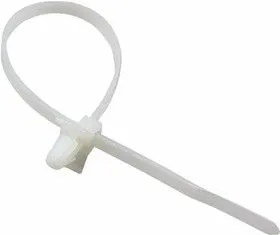 07-0197, Хомут-стяжкa нейлоновая с крепежным пистоном 190x4,8 мм, 3,2 мм, белая, упаковка 100 шт.