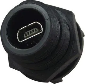 PX0458, Герметичный разъем USB, Mini USB Типа AB, USB 2.0, Гнездо, 5 Позиций, Монтаж в Сквозное Отверстие