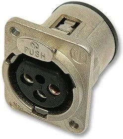 NC3FDM3H, Аудио разъем XLR, 3 контакт(-ов), Гнездо, Монтаж в Панель