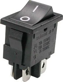 KLS7-024-201011BB (SWR45, R19-20BBBT), Переключатель черный (250В 5А) 2xON-OFF