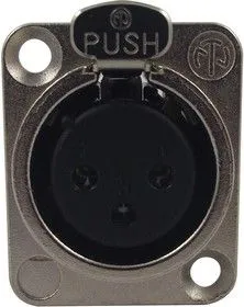 NC3FDL1, Аудио разъем XLR, 3 контакт(-ов), Гнездо, Монтаж в Панель, Контакты с Покрытием из Серебра