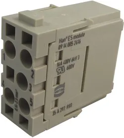 09 14 005 2616, Разъем для тяжелых условий, Серия Han-Modular ES, Insert, 5 Contacts, Штекер, Контакт с Клеткой