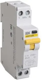 Выключатель автоматический дифференциального тока 1п C 10А 30мА тип A 4.5кА АВДТ-32М ИЭК MAD32-5-010-C-30