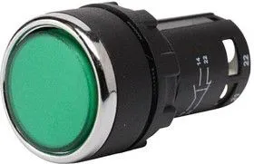 MB101DY, Кнопка без фиксации зеленая 2xOFF-(ON) (0.3A/240VAC)