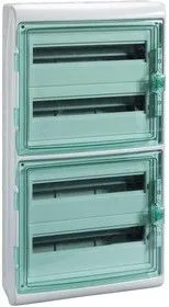 Бокс ОП Kaedra 72мод. (4 ряда по 18мод.) сер. с прозр. дверью IP65 SchE 13987