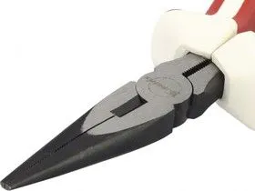 17185, Длинногубцы Premium, 160 мм, прямые, трехкомпонентные рукоятки