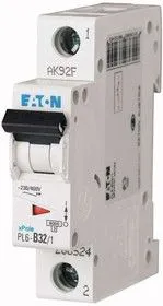 Выключатель автоматический модульный 1п C 32А 6кА PL6-C32/1 EATON 286536