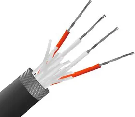 XF-1328-FAR, RTD Extension Cable, PFA, Insulated, Screened, 4 Core, 7/0.2 mm, Black, 25 m