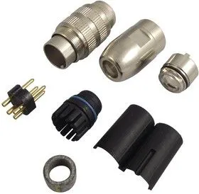 0332 04, Круглый разъем, Серия 3, Штекер на Кабель, 4 контакт(-ов), Контакт под Пайку, С Резьбой