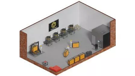 Линия по производству плитки из резиновой крошки, RUBBER COVER FACTORY MEDIUM