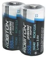 ROBITON Li16340/3.0 (123А) 550мАч (3.0В) с защитой SR2, Аккумулятор