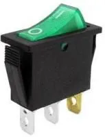 IRS-101-1C3D (зеленый), Переключатель с подсветкой (авто) ON-OFF (12VDC) SPST 3P
