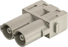 09140022647, Разъем для тяжелых условий, Han-Modular Series, Insert, 2 Contacts, Штекер, Винтовой Контакт