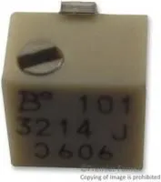 3214J-1-102E, Подстроечный потенциометр, 1 кОм, 5 виток(-ков), Устройство Поверхностного Монтажа