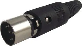 PS000054, Разъем DIN Аудио / Видео, 6 контакт(-ов), Штекер, Монтаж на Кабель, Пайка, Корпус из Металла