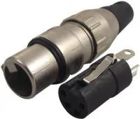700-0400, Аудио разъем XLR, 4 контакт(-ов), Гнездо, Монтаж на Кабель, Контакты с Покрытием из Серебра