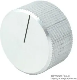 539.611, Ручка, Круглый Вал, 6 мм, Алюминий, Круглая Гофрированная с Индикаторной Линией, 35 мм