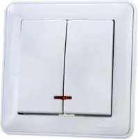 BC516-251-18, Выключатель WESSEN-59 2-кл СП16А с индикацией (белый)
