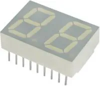 DC56-51SURKWA, 7-сегментный светодиодный дисплей, механически прочный, Красный, 20 мА, 1.95 В, 100 мкд, 2