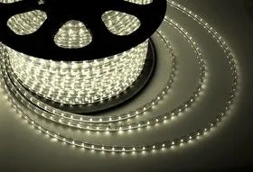 142-106, LED лента 220 В, 13х8 мм, IP67, SMD 5050, 60 LED/m, цвет свечения теплый белый