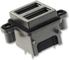 MUSBC51100, Составной USB разъем, USB Типа A, USB 2.0, 8 вывод(-ов), Вертикальный, Фосфористая Бронза