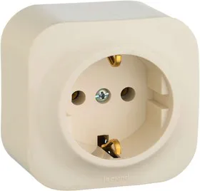 Розетка 1-м ОП Quteo 16А с заземл. сл. кость Leg 782241