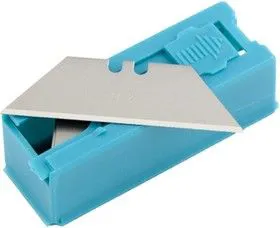 79376, Лезвия, 19 мм, трапециевидные, пластиковый пенал, 12 шт.