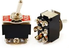 KN3(B)-203AA-A3, Тумблер ON-OFF-ON (15A 250VAC) DPDT 6P