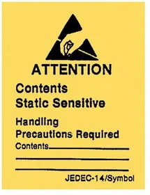 Наклейка-пломба с предупреждением JEDEC-14, размер 4.6х6.4см (500шт в рулоне)