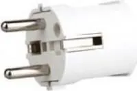 S1-PZ white, Вилка штепсельная евро, разборная белая с з/з