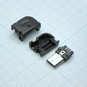 microUSB 5BM пласт. кожух угловой, вилка