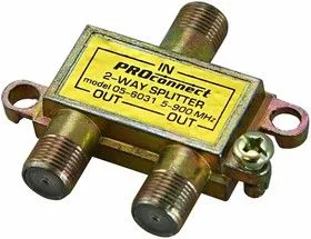 05-6031, ДЕЛИТЕЛЬ ТВ х 2 под F разъём 5-900 МГц