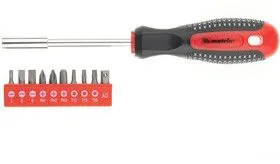 11453, Отвертка с набором бит, 11шт, Fusion, CrV, 3-х компонентная рукоятка anti slip