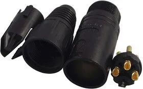 NC3MXB, Аудио разъем XLR, 3 контакт(-ов), Штекер, Монтаж на Кабель, Контакты с Покрытием из Золота