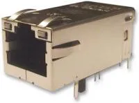 0826-1X1T-GJ-F, Модульный разъем, RJ45 Jack, 1 x 1 Port, 8P8C, Cat5, Монтаж в Сквозное Отверстие