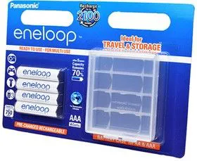 Panasonic eneloop BK-4MCCEC4BE 750мАч AAA +футляр BL4, Аккумулятор