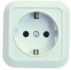 Розетка 1-м ОП 16А IP20 квадратная с заземл. крем Makel 45208