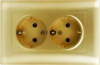 V01-16-R24-S (Розетка 2-мест. с зазем.(Dorado), в сб. Magenta )