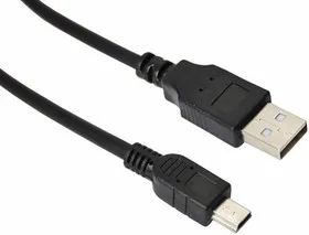 18-1131-2, Кабель USB (шт. mini USB - шт. USB A) 0.2 метра, черный
