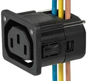 3-104-299, Разъем ввода питания, продольное выравнивание, 12AWG, 6610-5 Series, Гнездо, 250 В AC, 10 А