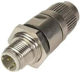 21033811425, SENSOR CONN, M12, PLUG, 4POS, PANEL