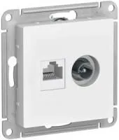 Механизм розетки 2-м ATLAS DESIGN комп. RJ45 кат.5E+TV бел. SchE ATN000189